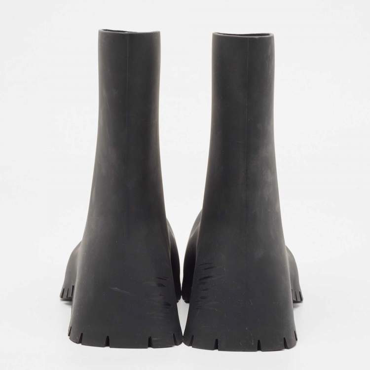 Pre Owned Balenciaga Black Rubber Trooper Boots Size 43