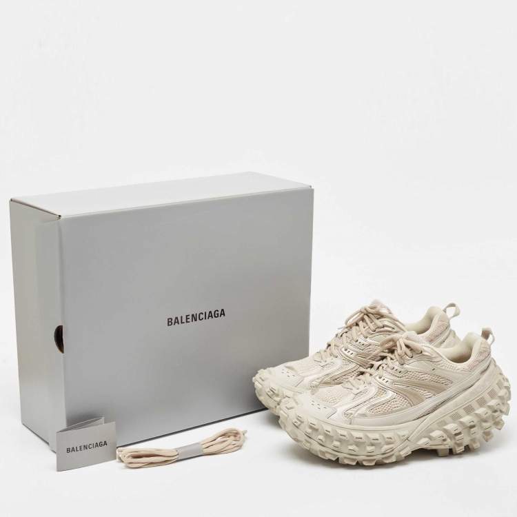 Pre Owned Balenciaga Beige Mesh and Nylon Bouncer Sneakers Size 43