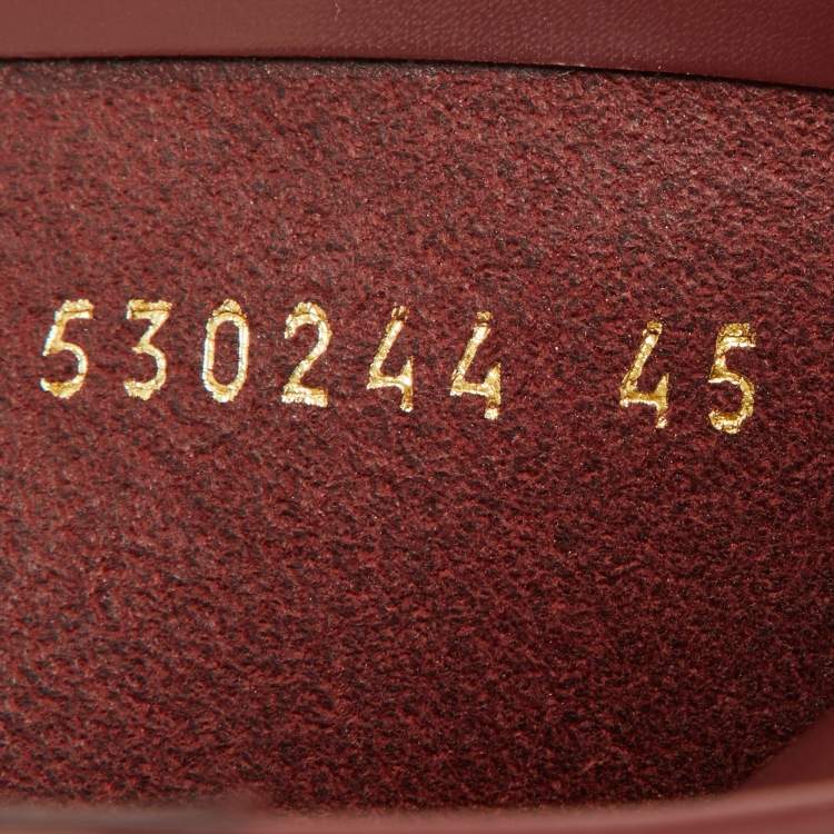 Pre Owned Balenciaga Bordeaux Leather Lace Up Ankle Length Boots Size 45
