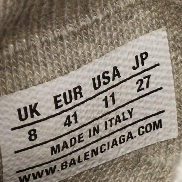 Pre Owned Balenciaga Grey Knit Fabric Speed Trainer Sneakers Size 41