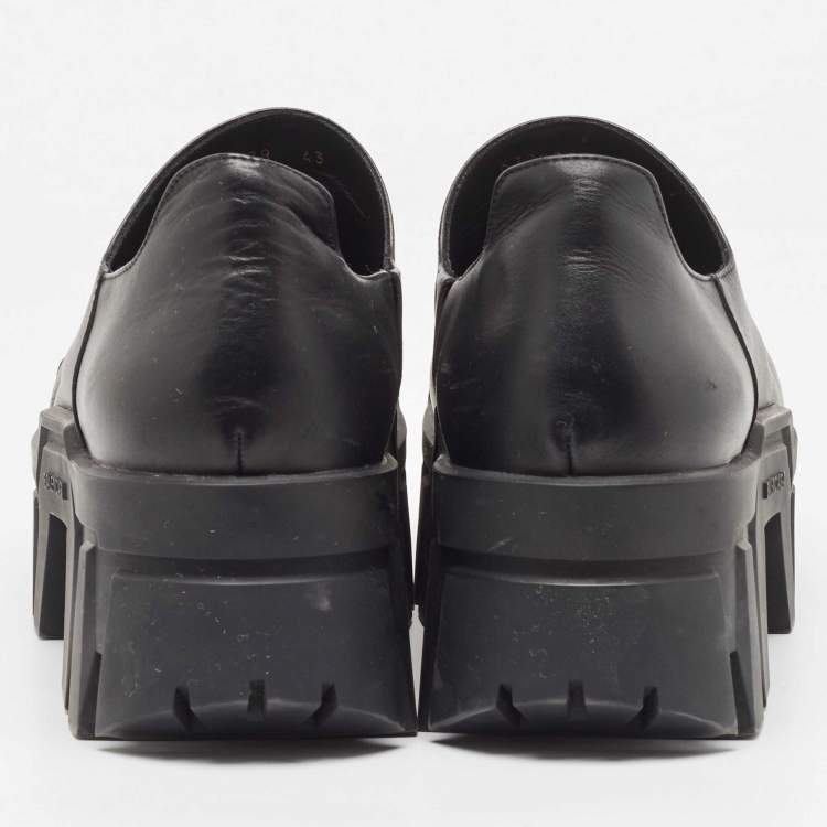 Pre Owned Balenciaga Black Leather Bulldozer Mini Boots Size 43
