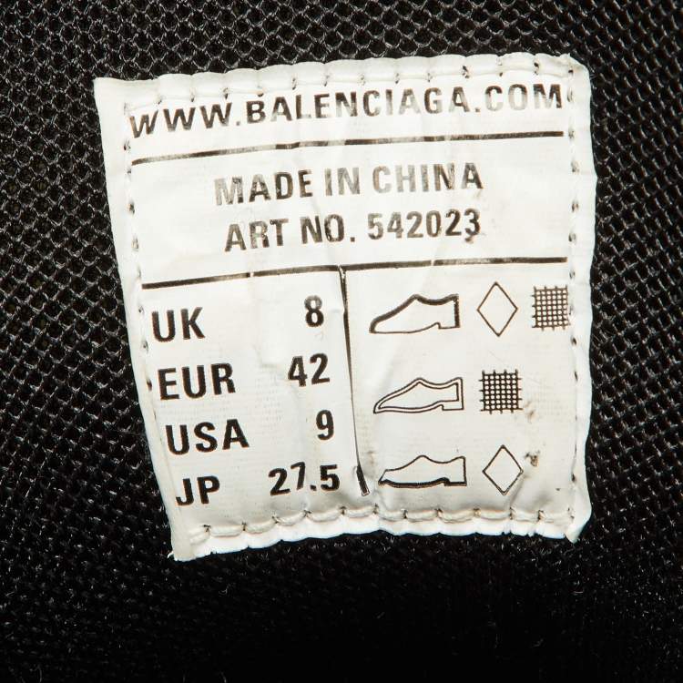 Pre Owned Balenciaga Black Rubber and Mesh Track Sneakers Size 42