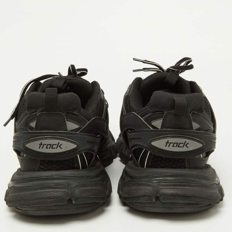 Pre Owned Balenciaga Black Rubber and Mesh Track Sneakers Size 42