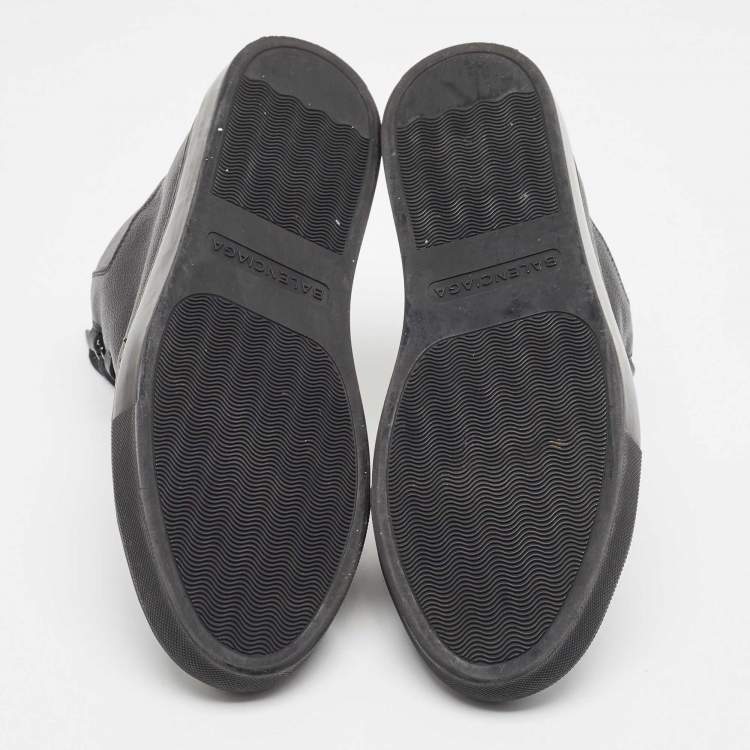 Pre Owned Balenciaga Black Leather Arena High Top Sneakers Size 43