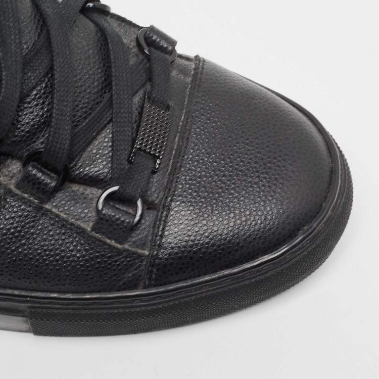 Pre Owned Balenciaga Black Leather Arena High Top Sneakers Size 43