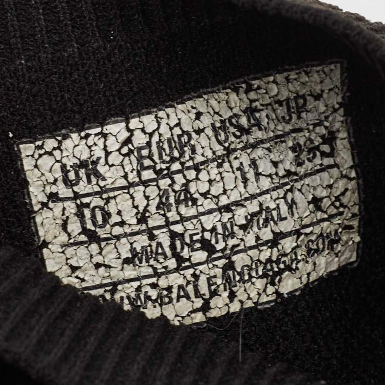 Pre Owned Balenciaga Black Knit Fabric Speed Trainer High Top Sneakers Size 44