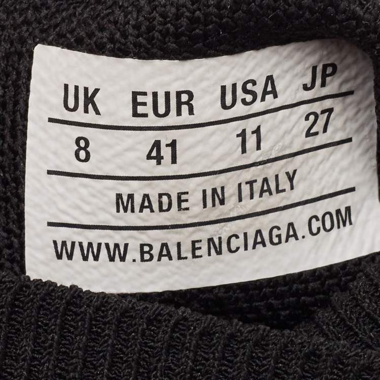 Pre Owned Balenciaga Black Knit Fabric Speed Trainer Sneakers Size 41