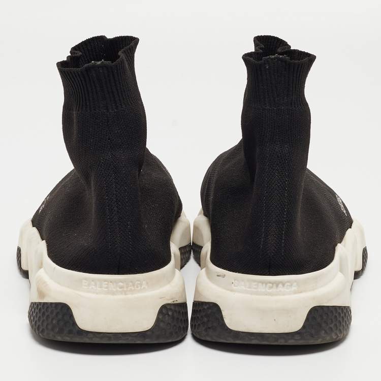 Pre Owned Balenciaga Black Knit Fabric Speed Trainer Sneakers Size 43