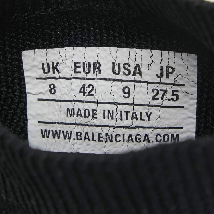Pre Owned Balenciaga Black Knit Fabric Speed Trainer Sneakers Size 42