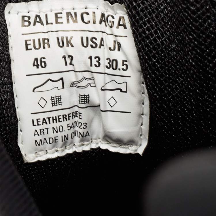 Pre Owned Balenciaga Black Mesh and Faux Leather Track Sneakers Size 46