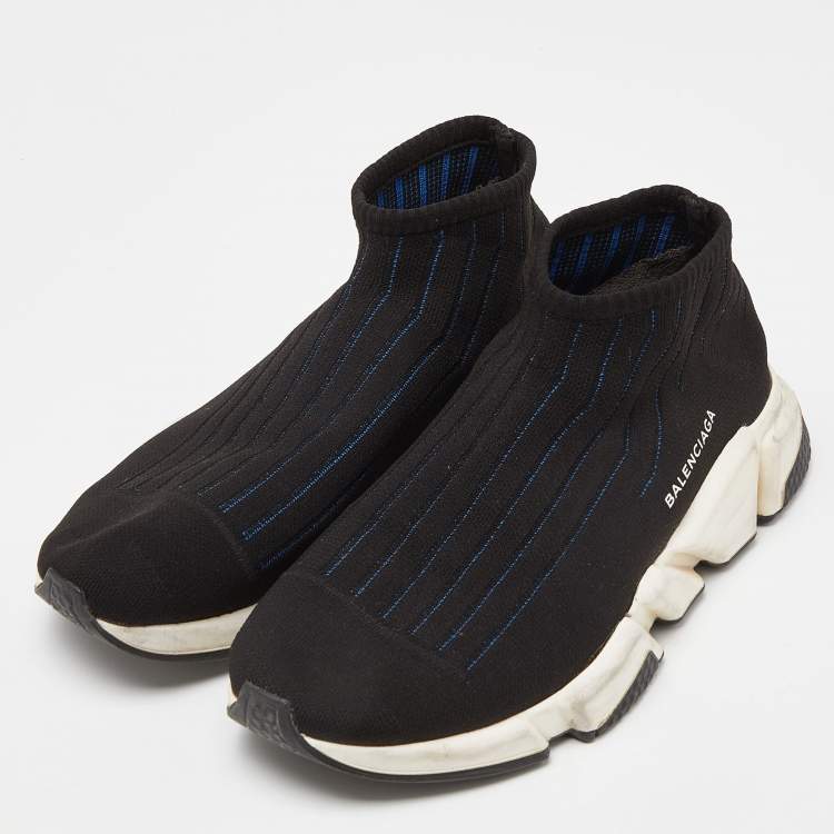 مملوكة مسبقًا Balenciaga Black Knit Fabric Speed Trainer Sneakers Size 43