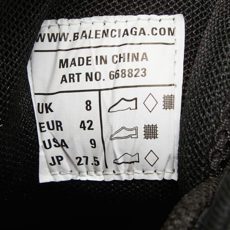 Pre Owned Balenciaga Black Faux Leather and Mesh Track 2 Sneakers Size 42