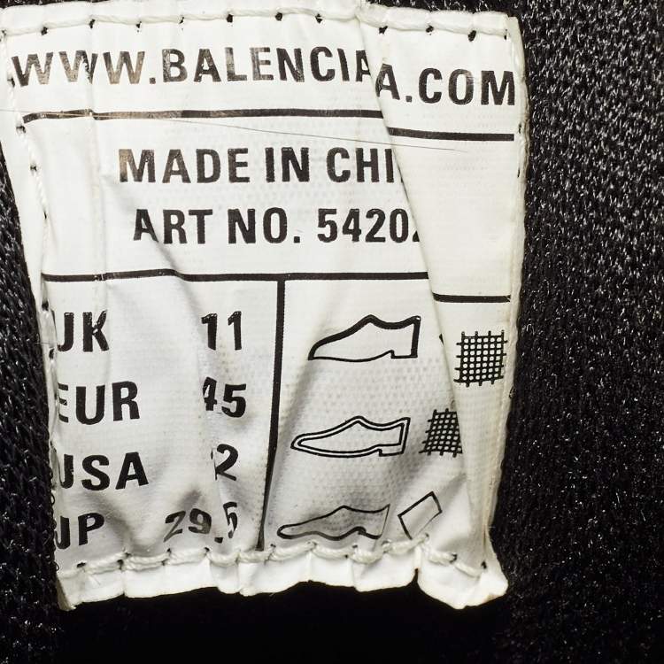 Pre Owned Balenciaga Two Tone Faux Leather and Mesh Track Sneakers Size 45