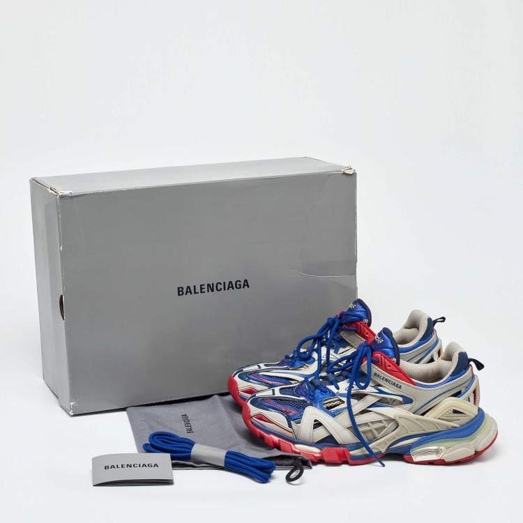 Pre Owned Balenciaga Multicolor Faux Leather and Mesh Track 2 Sneakers Size 41