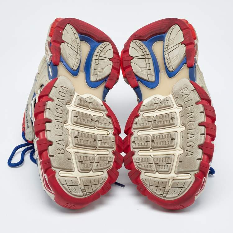 Pre Owned Balenciaga Multicolor Faux Leather and Mesh Track 2 Sneakers Size 41