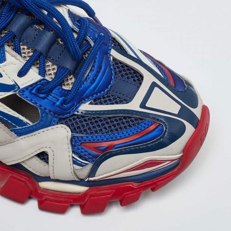 Pre Owned Balenciaga Multicolor Faux Leather and Mesh Track 2 Sneakers Size 41