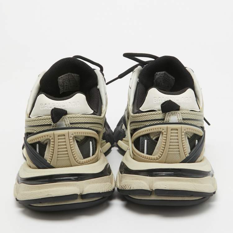 Pre Owned Balenciaga Tricolor Mesh And Faux Leather Runner Low Top Sneakers Size 39