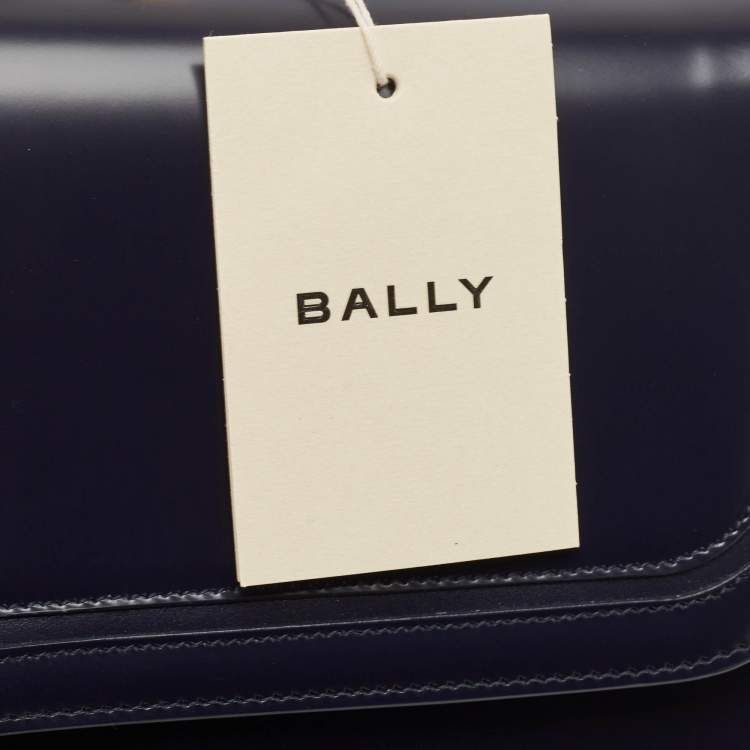 Pre Owned Bally Navy Blue Brushed Leather Deco' Briefcase