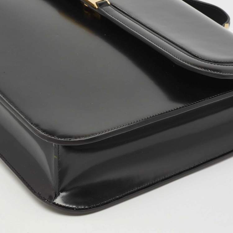 Pre Owned Bally Black Brushed Leather Deco' Briefcase