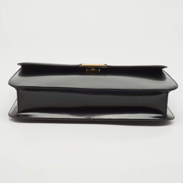 Pre Owned Bally Black Brushed Leather Deco' Briefcase