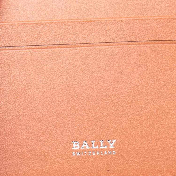 Pre Owned Bally Blue Grained Leather Lalder Suzy Bifold Card Case