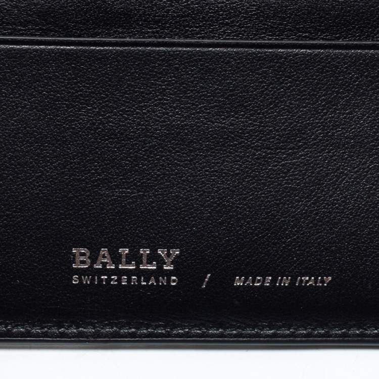 Pre Owned Bally Black Embossed Leather Bifold Wallet