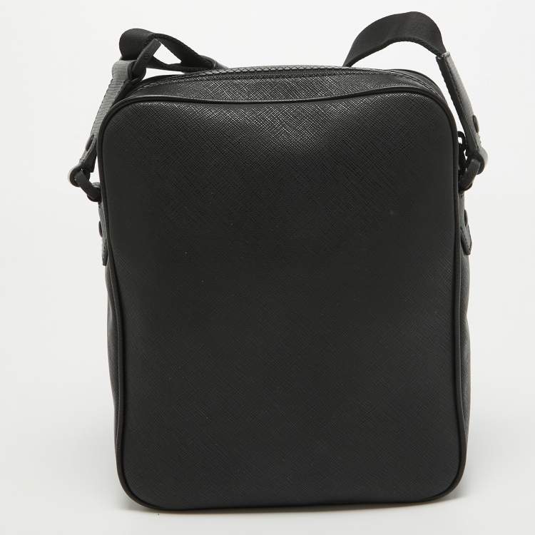 Pre Owned Bally Black Leather Serbet Messenger Bag 