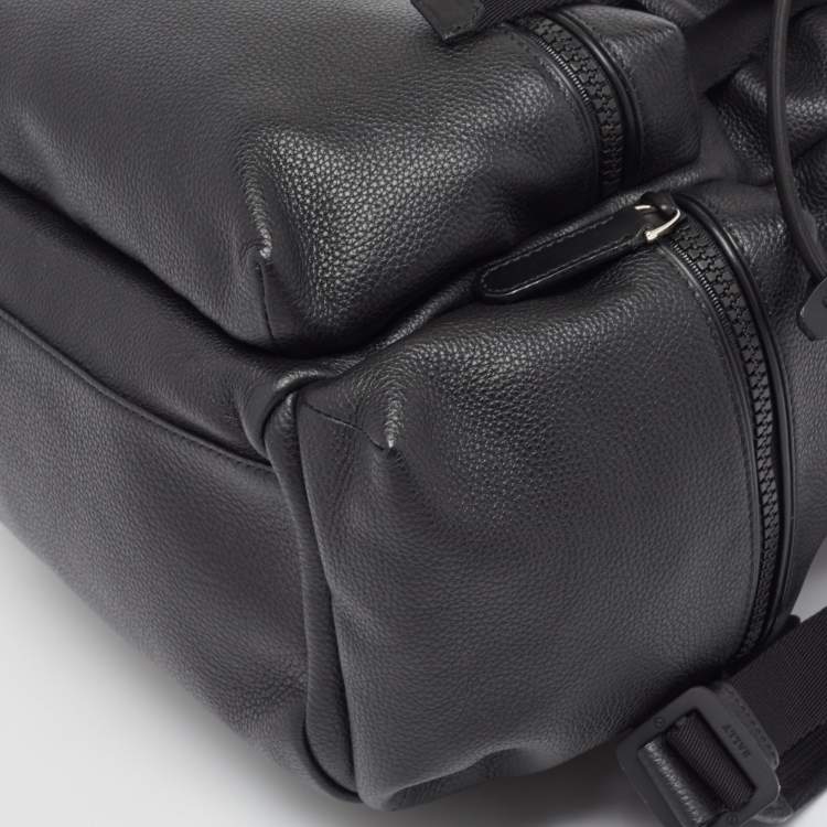 Pre Owned Bally Black Leather Small Crew Backpack