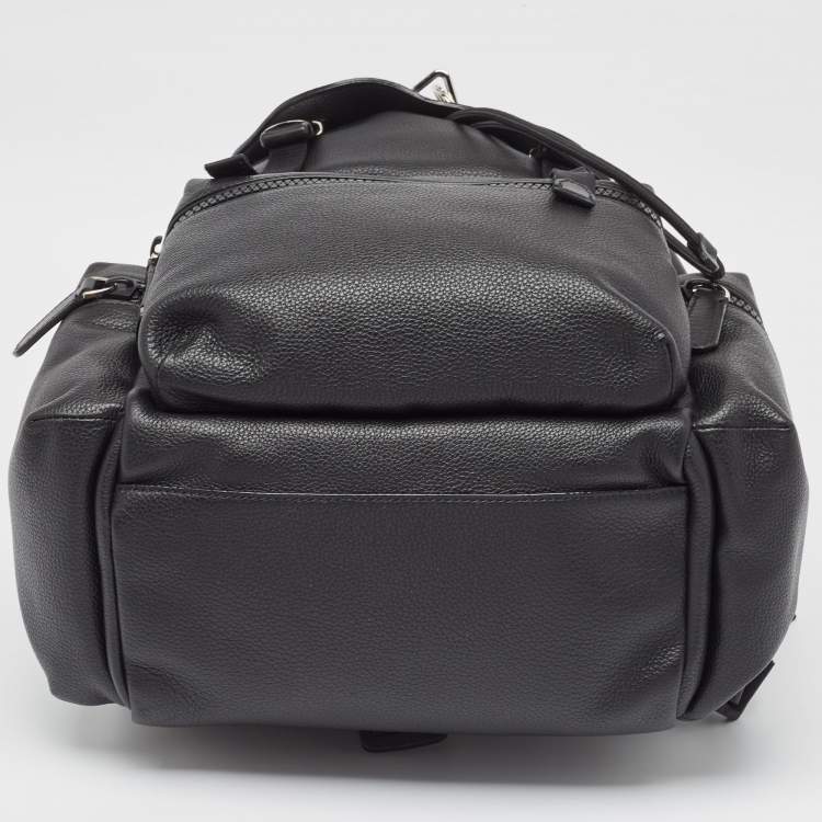 Pre Owned Bally Black Leather Small Crew Backpack