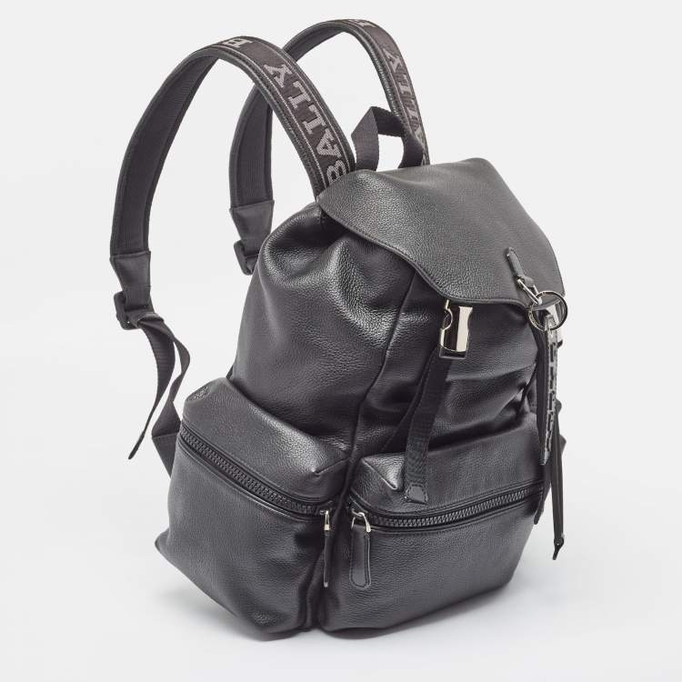 Pre Owned Bally Black Leather Small Crew Backpack