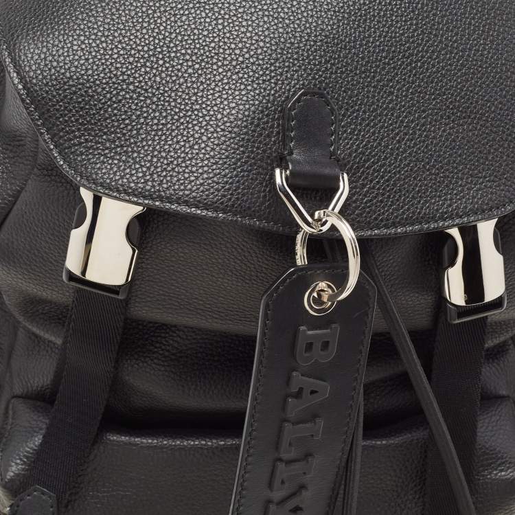 Pre Owned Bally Black Leather Small Crew Backpack