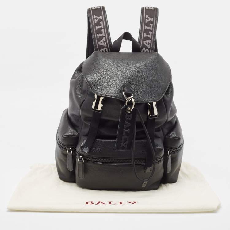 Pre Owned Bally Black Leather Small Crew Backpack