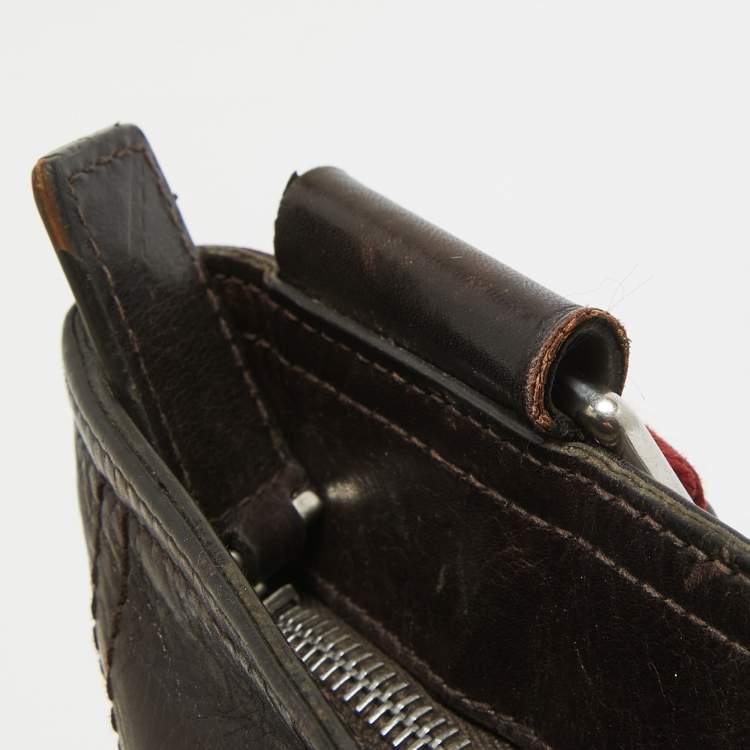 Pre Owned Bally Choco Brown Leather Messenger Bag
