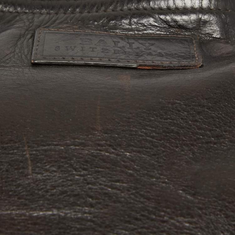Pre Owned Bally Choco Brown Leather Messenger Bag