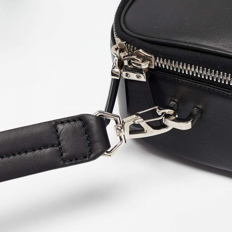 Pre Owned Bally Black Leather Front Pocket Briefcase Bag