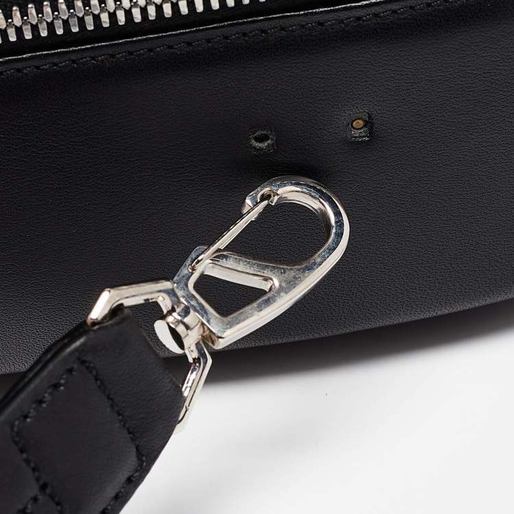 Pre Owned Bally Black Leather Front Pocket Briefcase Bag