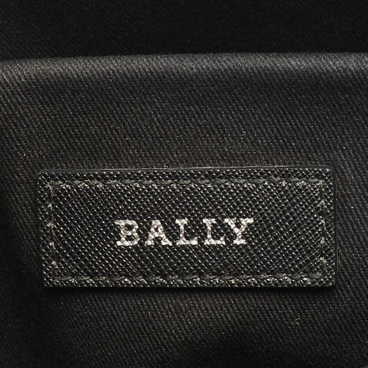 Pre Owned Bally Black Leather Zip Briefcase Bag