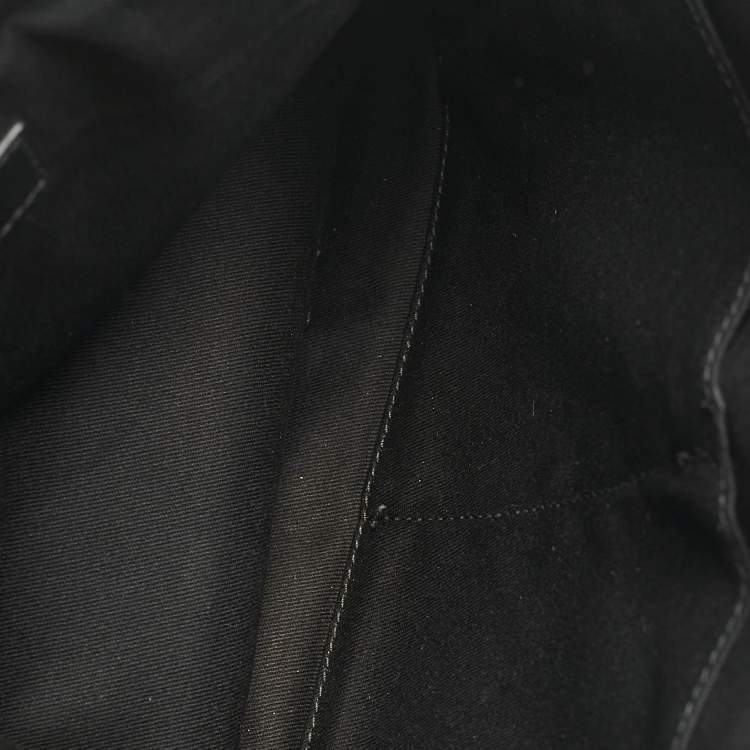 Pre Owned Bally Black Leather Zip Briefcase Bag