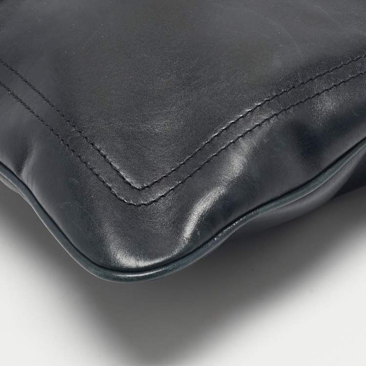 Pre Owned Bally Navy Blue Leather Tigan Business Bag