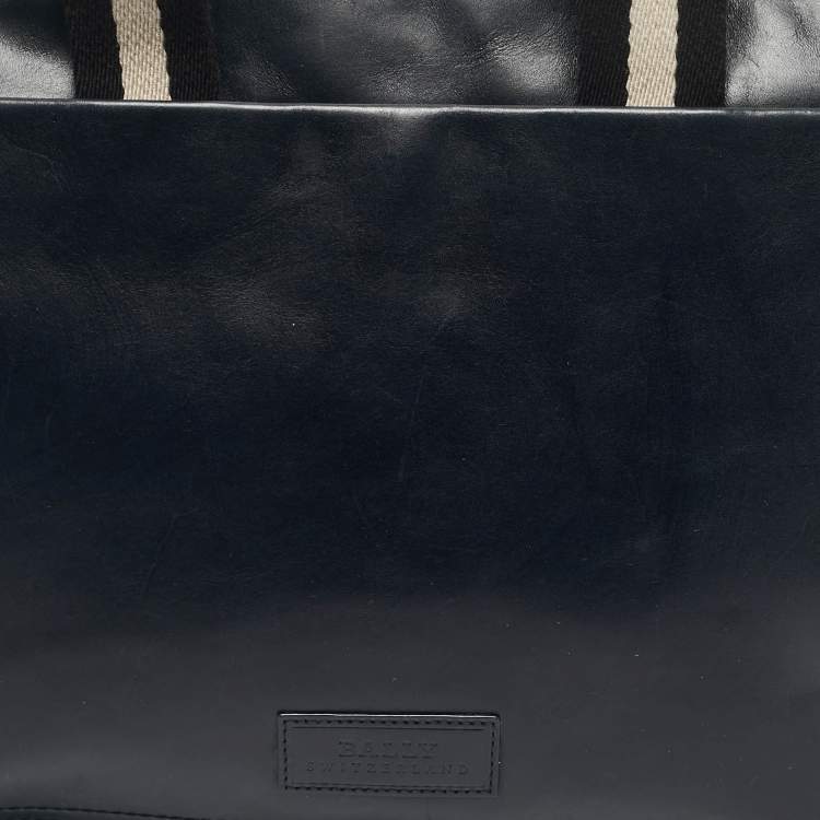 Pre Owned Bally Navy Blue Leather Tigan Business Bag