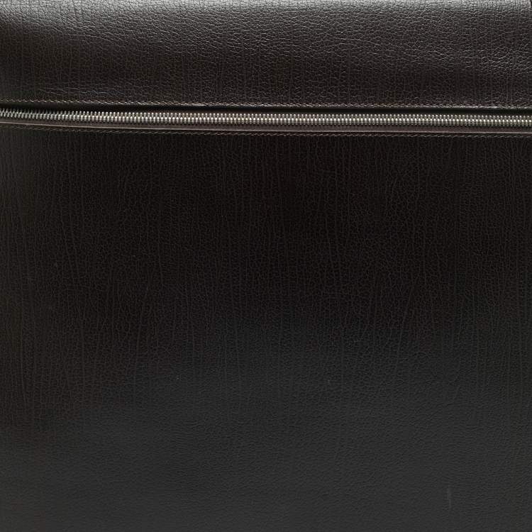 Pre Owned Bally Cacao Leather Travel Garment Bag