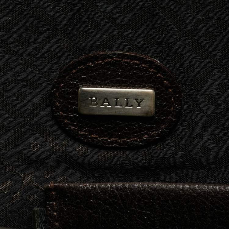 Pre Owned Bally Cacao Leather Travel Garment Bag