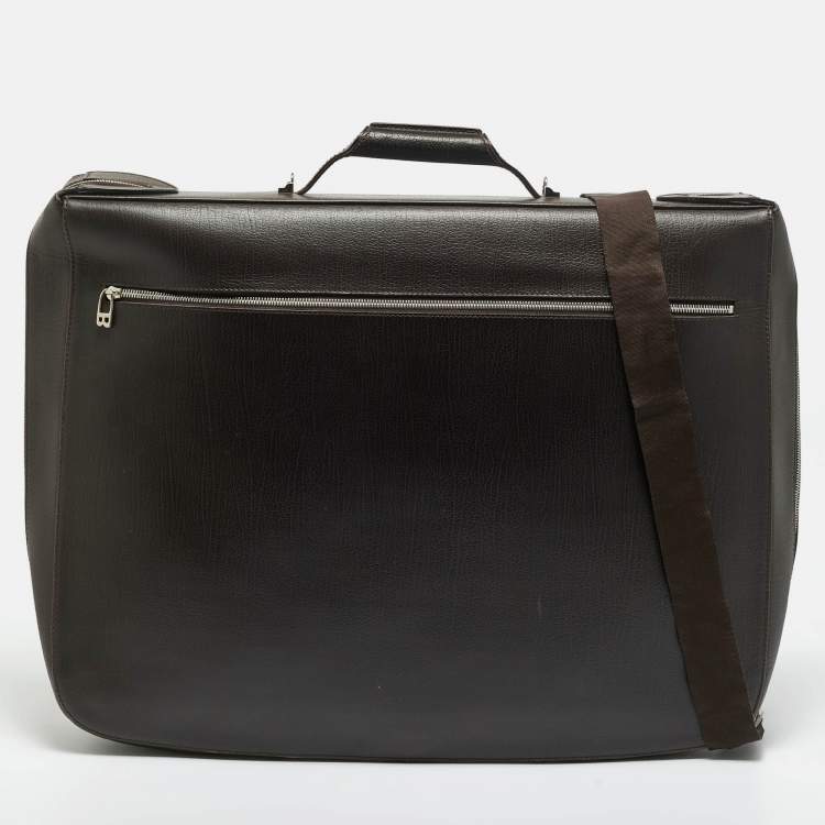 Pre Owned Bally Cacao Leather Travel Garment Bag