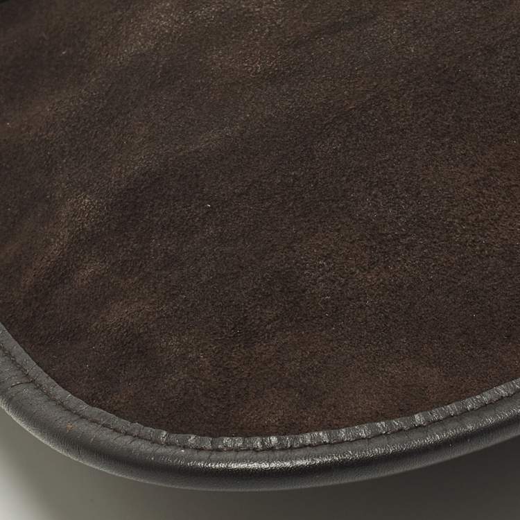 Pre Owned Bally Cairo Dark Brown Leather and Suede Messenger Bag