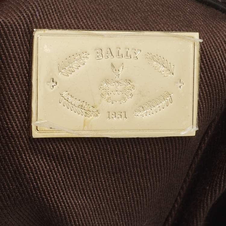 Pre Owned Bally Cairo Dark Brown Leather and Suede Messenger Bag