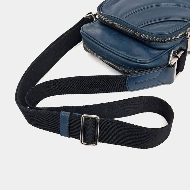 Pre Owned Bally Blue Leather Bali Crossbody Bag