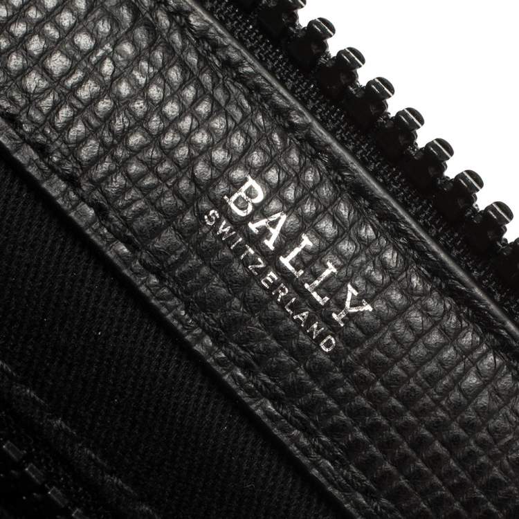 Pre Owned Bally Black Leather Bex Wristlet Clutch