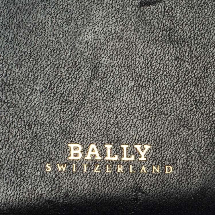 Pre Owned Bally Black Leather Long Wallet