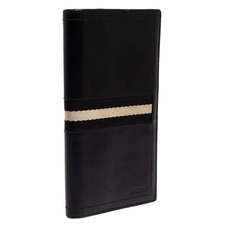 Pre Owned Bally Black Leather Long Wallet