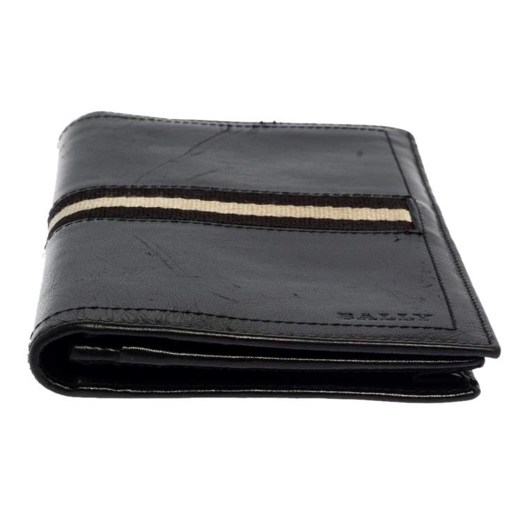 Pre Owned Bally Black Leather Long Wallet